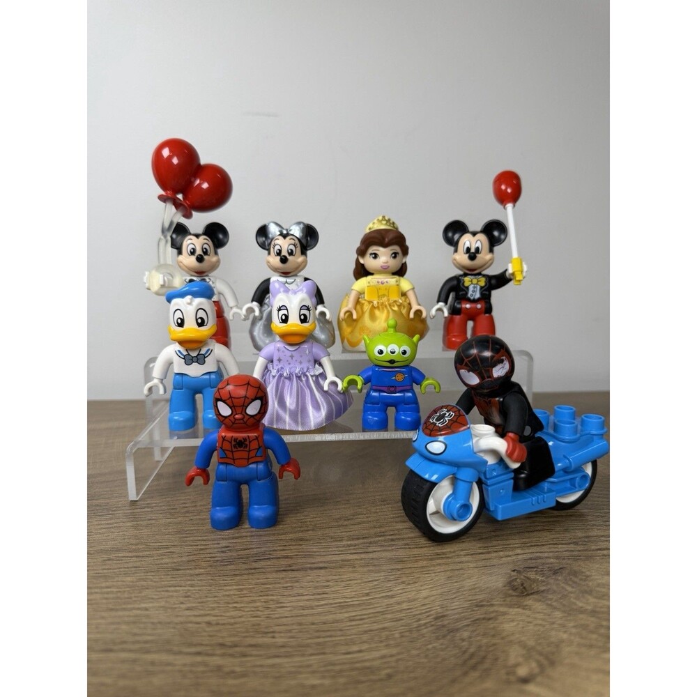 Duplo Lego 10 Pc Lot  Disney Mickey, Minnie, Donald, Daisy, Spider-Man, Alien
